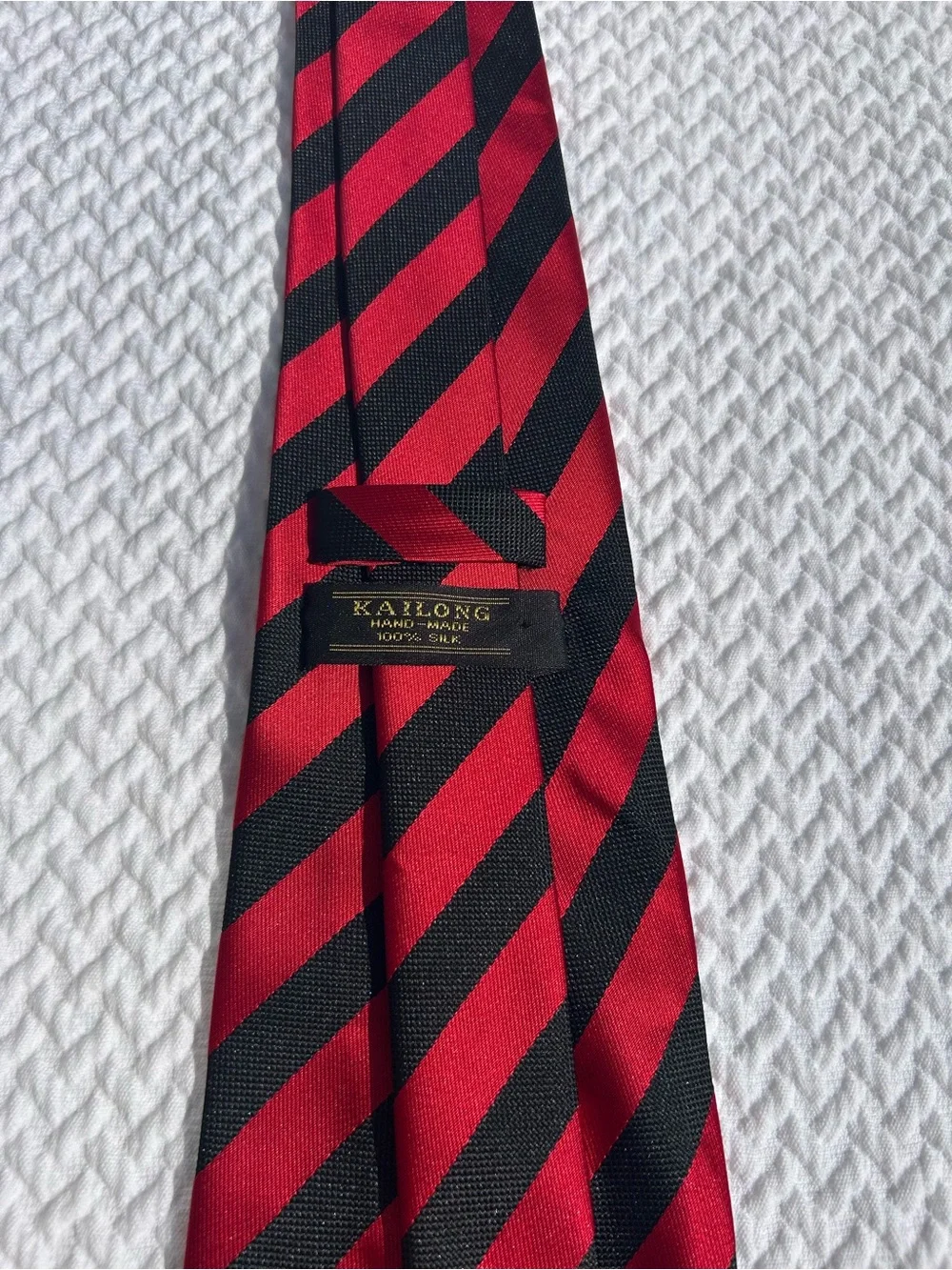 Classic Red and Black Diagonal Stripe Tie